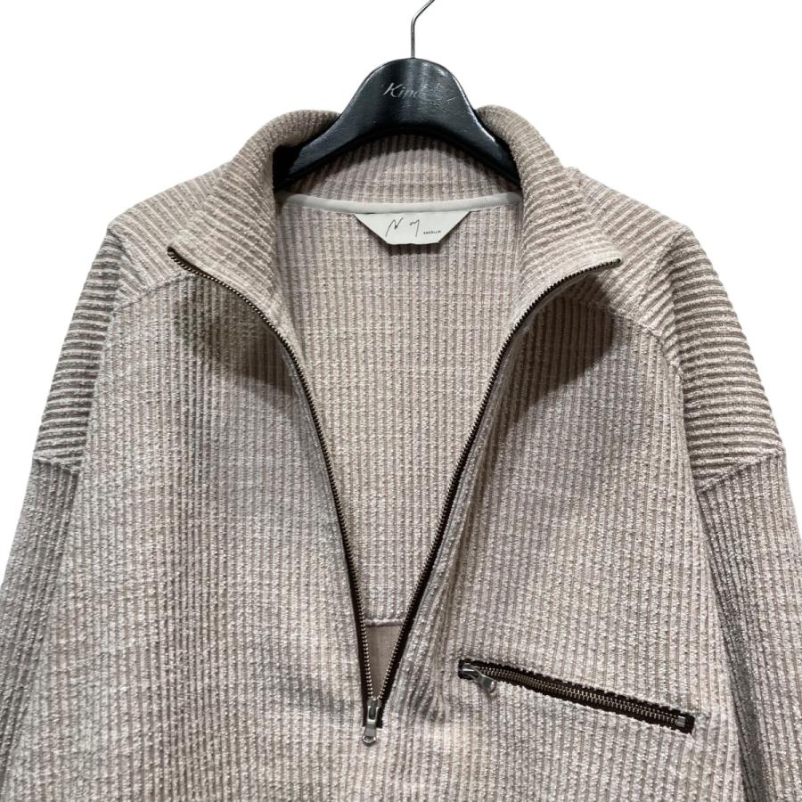 アンセルム ANCELLM CUT STRIPE HALF ZIP PULL OVER SHIRT