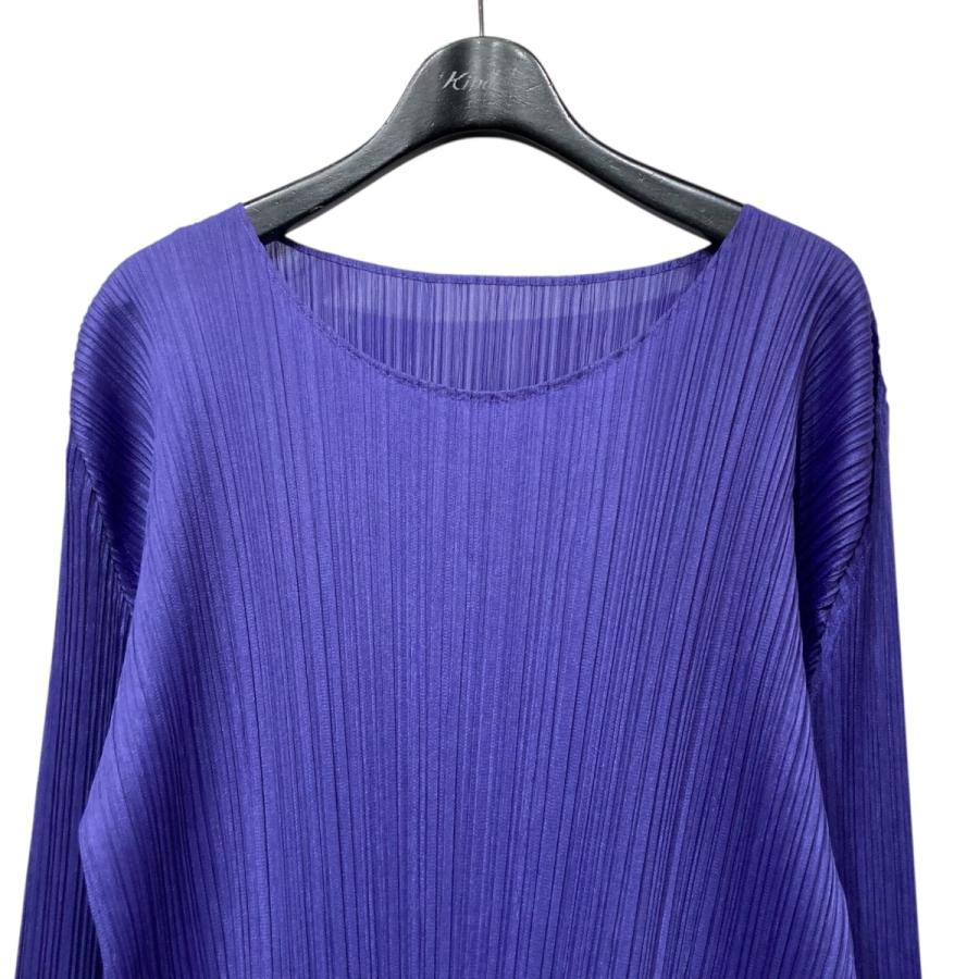 プリーツプリーズ　長袖ワンピース　パープル　紫 PLEATS PLEASE（プリーツ プリーズ） 長袖プリーツワンピース PP93