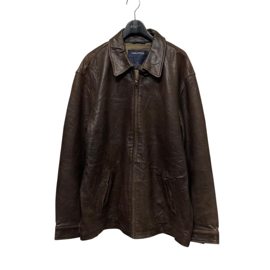 NAUTICA（ノーティカ） レザージップアップジャケット ブラウン サイズ