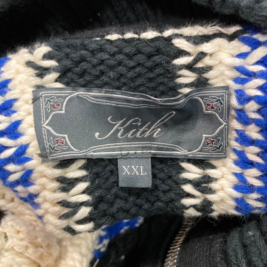 KITH（キス） カラーブロック切替ジップアップニット ホワイト