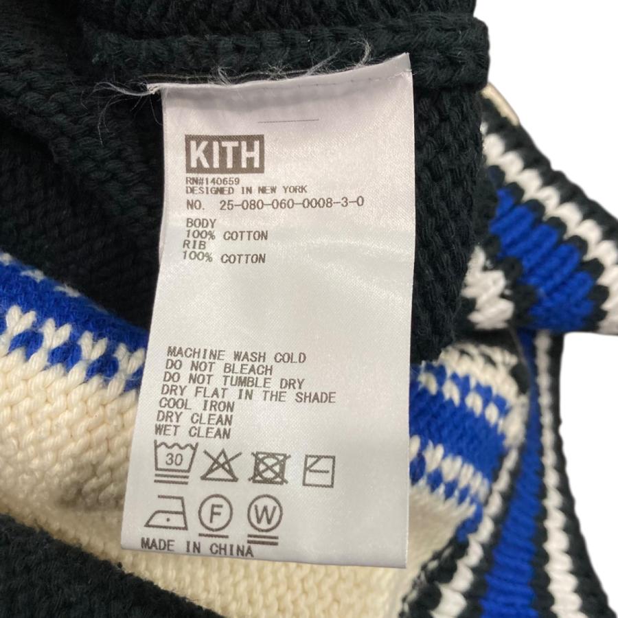 KITH（キス） カラーブロック切替ジップアップニット ホワイト