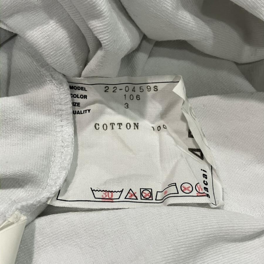 sacai（サカイ） 反転ロゴプリントTシャツ 22-0459S ホワイト サイズ