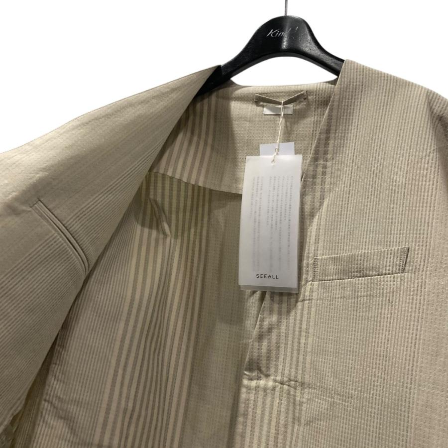 SEEALL 【値下げ】SEEALL COLLARLESS JACKET コットンシルクノーカラー