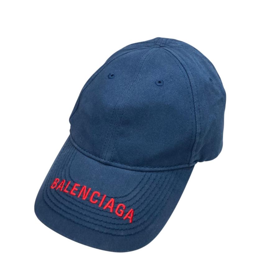 BALENCIAGA（バレンシアガ） ロゴ刺繍キャップ ネイビー サイズ：L