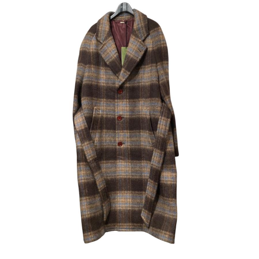 GUCCI（グッチ） チェックウールコート 664710 ブラウン サイズ：48