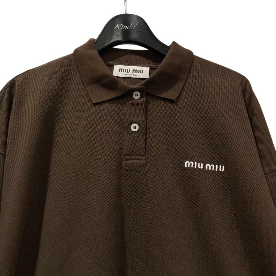 miu miu（ミュウミュウ） ピケxジャージー ポロシャツ MJL069 ブラウン
