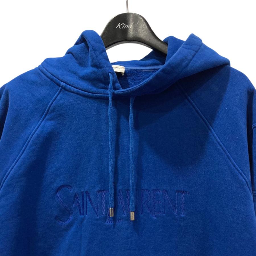 値下げ】Saint Laurent Paris ロゴ刺繍プルオーバーパーカー 732313 