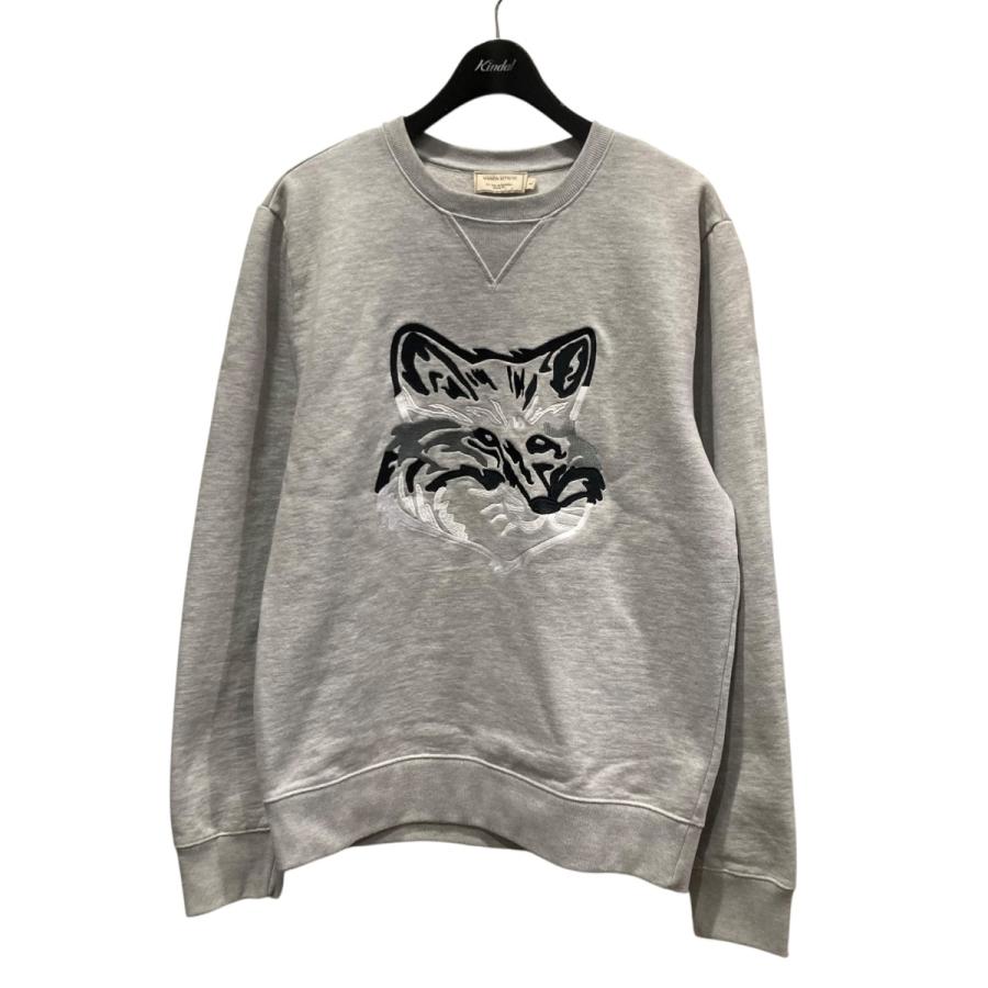 MAISON KITSUNE（メゾン キツネ） 刺繍スウェット グレー サイズ：L