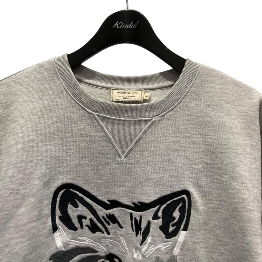 MAISON KITSUNE（メゾン キツネ） 刺繍スウェット グレー サイズ：L