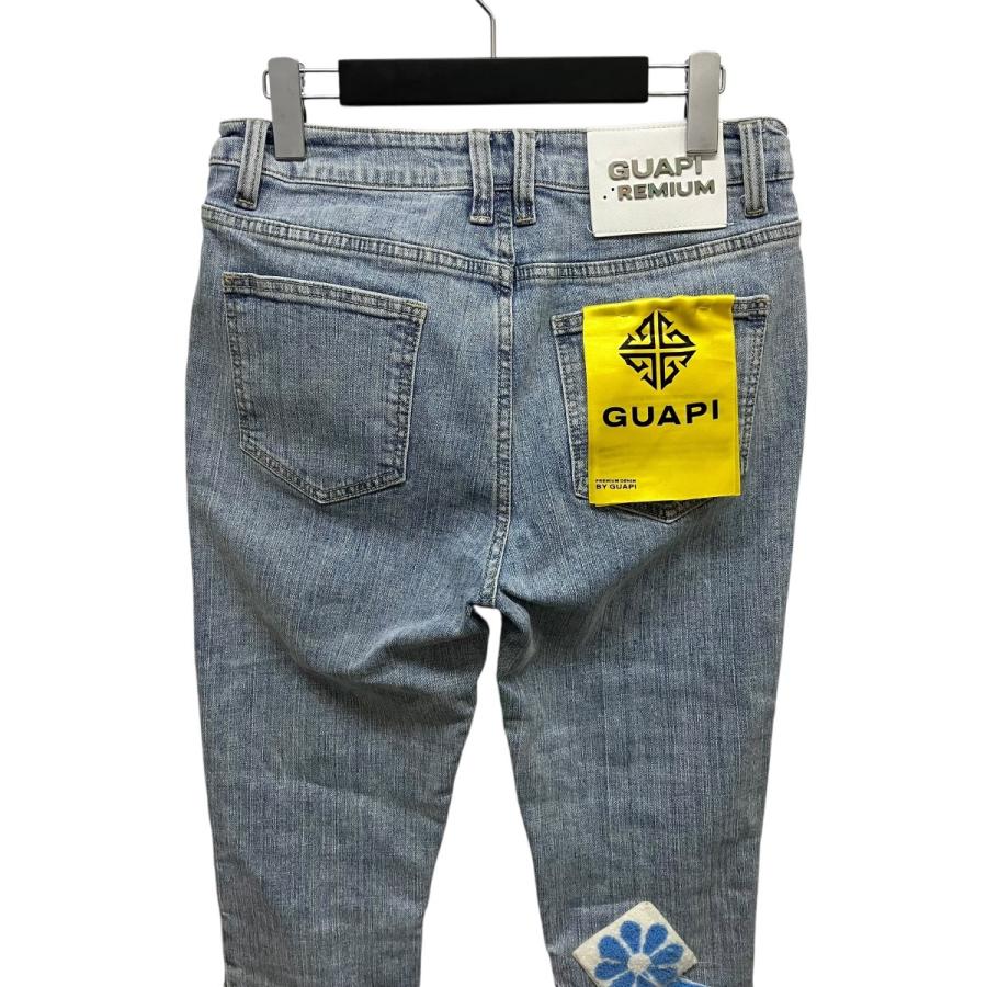 値下げ】GUAPI フラワーデニムパンツ インディゴ サイズ：30 (EC