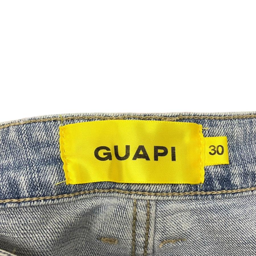 入荷】GUAPI PREMIUM フラワーパッチ デニム 32 ジップ フレア 入荷