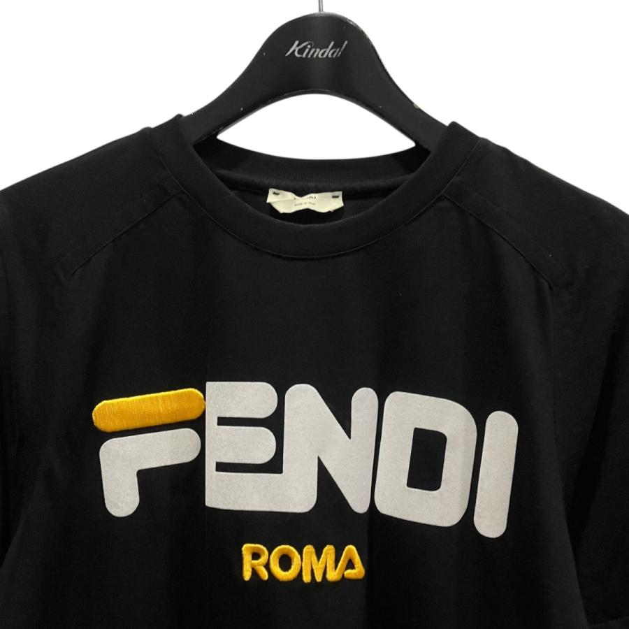 フェンディ×フィラ FENDI×FILA ロゴTシャツ FS7074 A5H1 ブラック サイズ：Sの画像