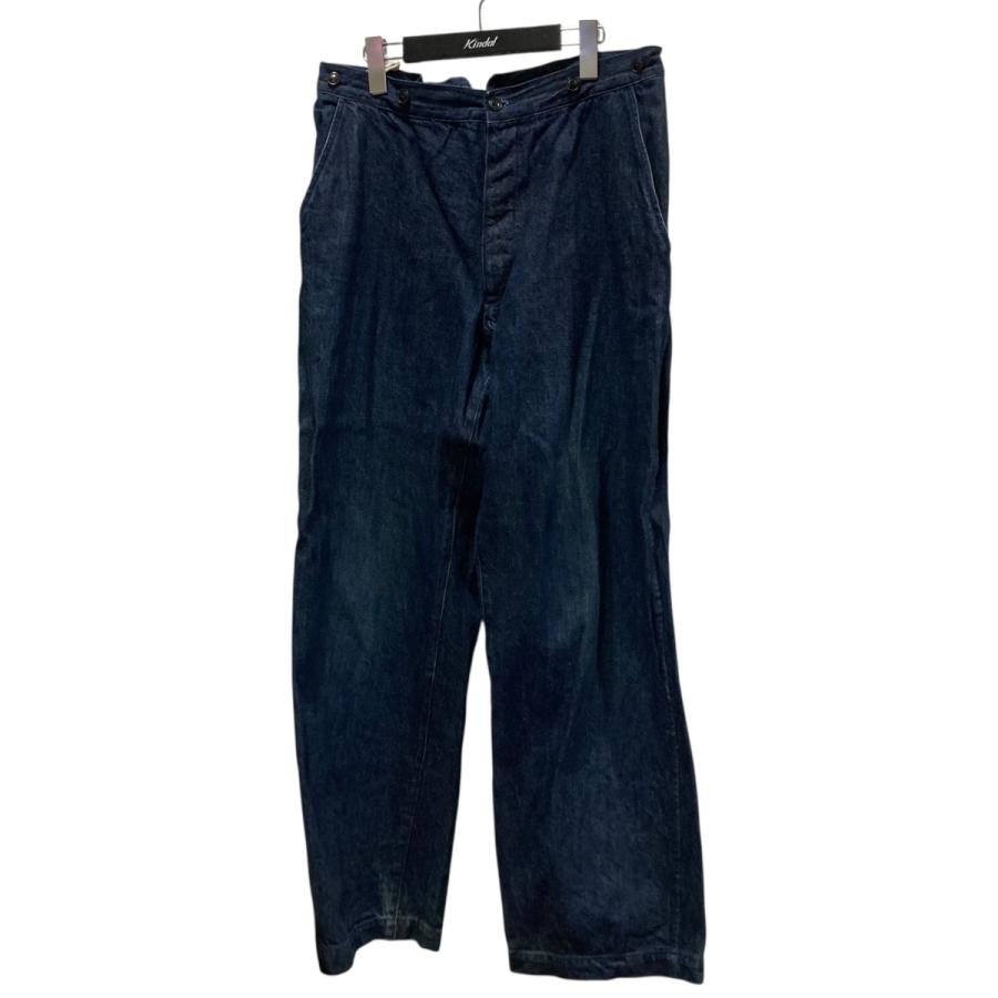 comoli 23ss デニムオーバーパンツ サイズ2 廃盤カラー コモリ COMOLI デニム オーバー パンツ, Black – Navyblue