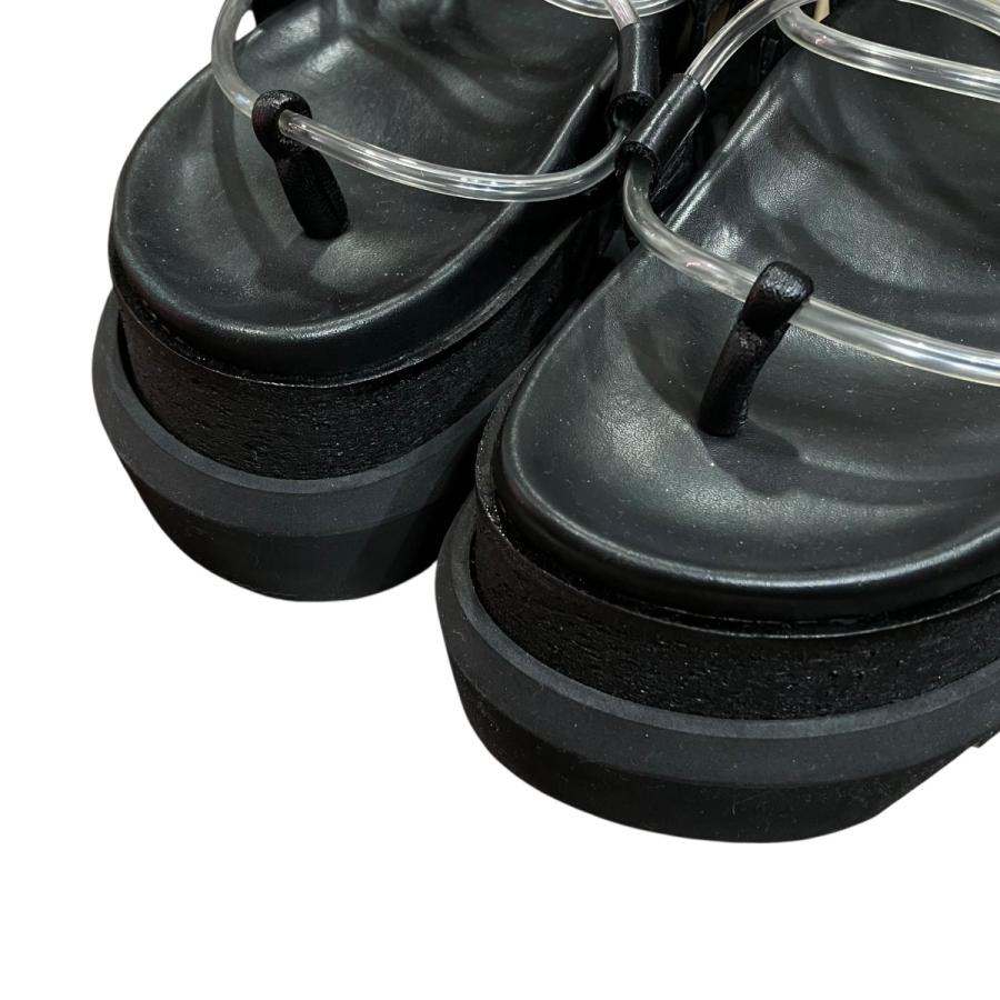 サカイ sacai COWHIDE クリアチューブ厚底サンダル ブラック サイズ：37_3