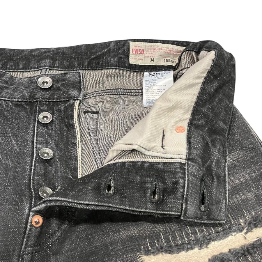 エヴィス EVISU リペア加工デニムパンツ 2EAHTM5JE104930DN ブラック 