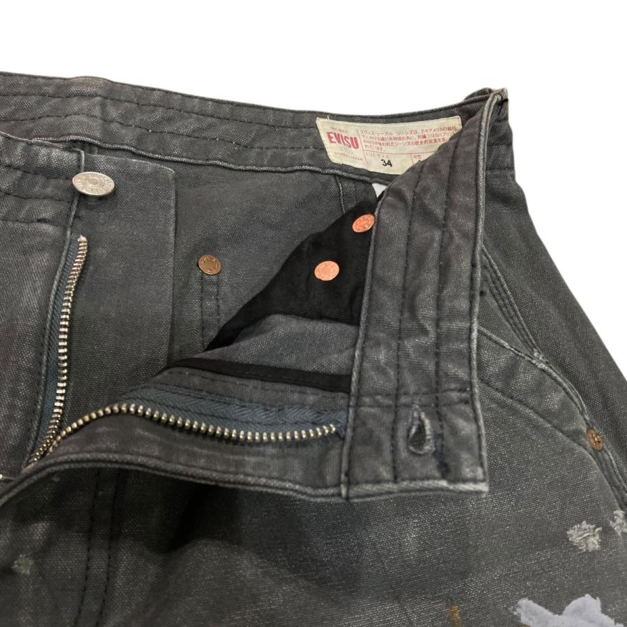 エヴィス EVISU カモメ刺繍とロゴプリントリラックスフィット