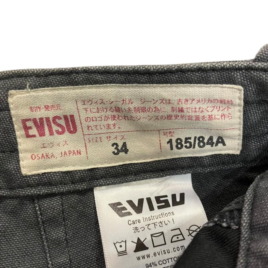 エヴィス EVISU カモメ刺繍とロゴプリントリラックスフィット