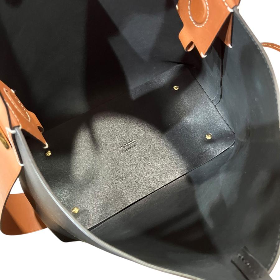 ジルサンダー JIL SANDER Twisted Leather Hobo Bag レザーツイステッドレザートップハンドルバッグ ブラック×ブラウン_4