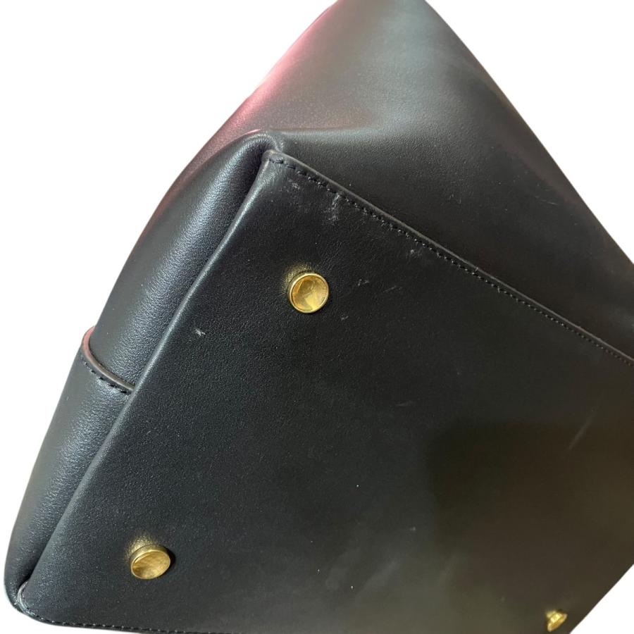 ジルサンダー JIL SANDER Twisted Leather Hobo Bag レザーツイステッドレザートップハンドルバッグ ブラック×ブラウン_6
