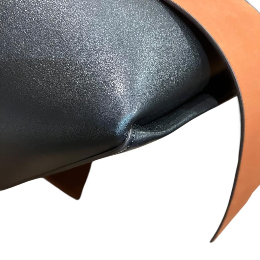 ジルサンダー JIL SANDER Twisted Leather Hobo Bag レザーツイステッドレザートップハンドルバッグ ブラック×ブラウン_7