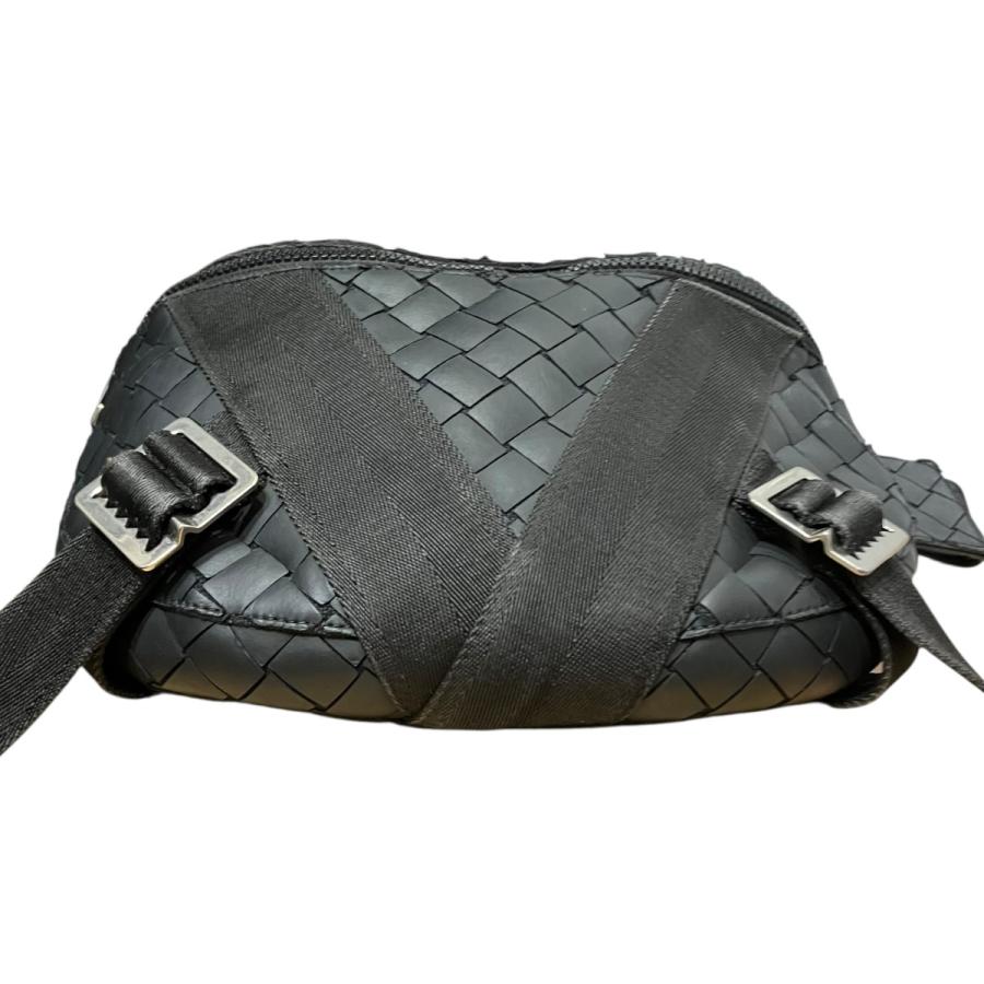 ✨美品✨ボッテガベネタ イントレチャート ウエストバッグ レザー ブラック BOTTEGA VENETA（ボッテガ・ヴェネタ） イントレチャートウエスト