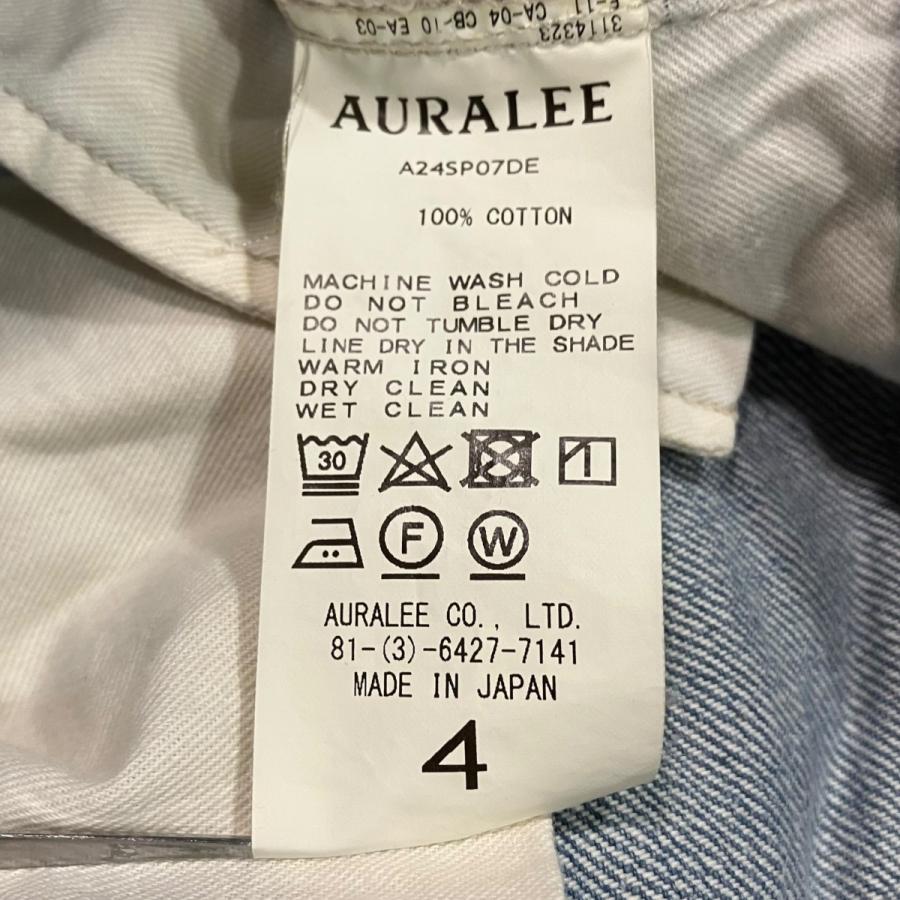オーラリー AURALEE SELVEDGE FADED LIGHT DENIM WIDE PANTS ワイドデニムパンツ A24SP07DE インデの画像