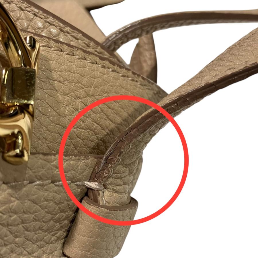 Salvatore Ferragamo ベージュ レザー 籐 ハンドバッグ FERRAGAMO（フェラガモ） サルヴァトーレフェラガモ Salvatore