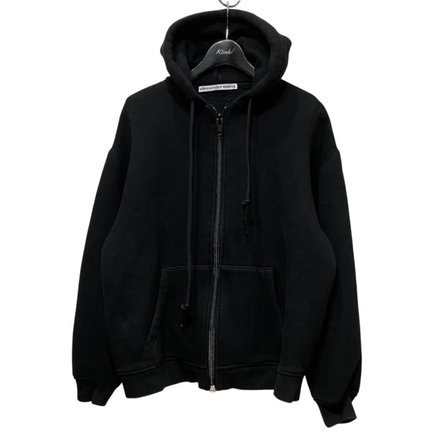 最終値下げAlexander Wang アレキサンダーワン　ブラックパーカー alexanderwang（アレキサンダー・ワン） ジップパーカー ブラック