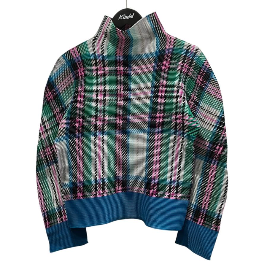 me ISSEY MIYAKE ミーイッセイミヤケ チェックハイネックプリーツ
