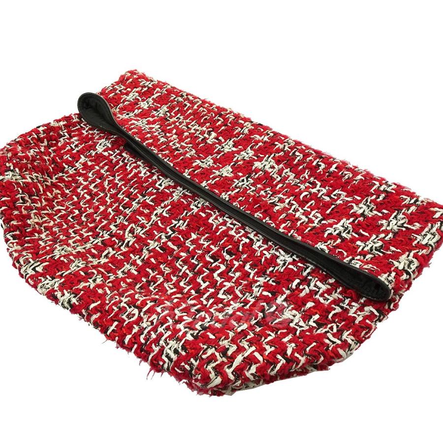 人気ブランドの Unused 和歌山店 サイズ レッド Uh0380 ツイードクラッチバッグ その他バッグ