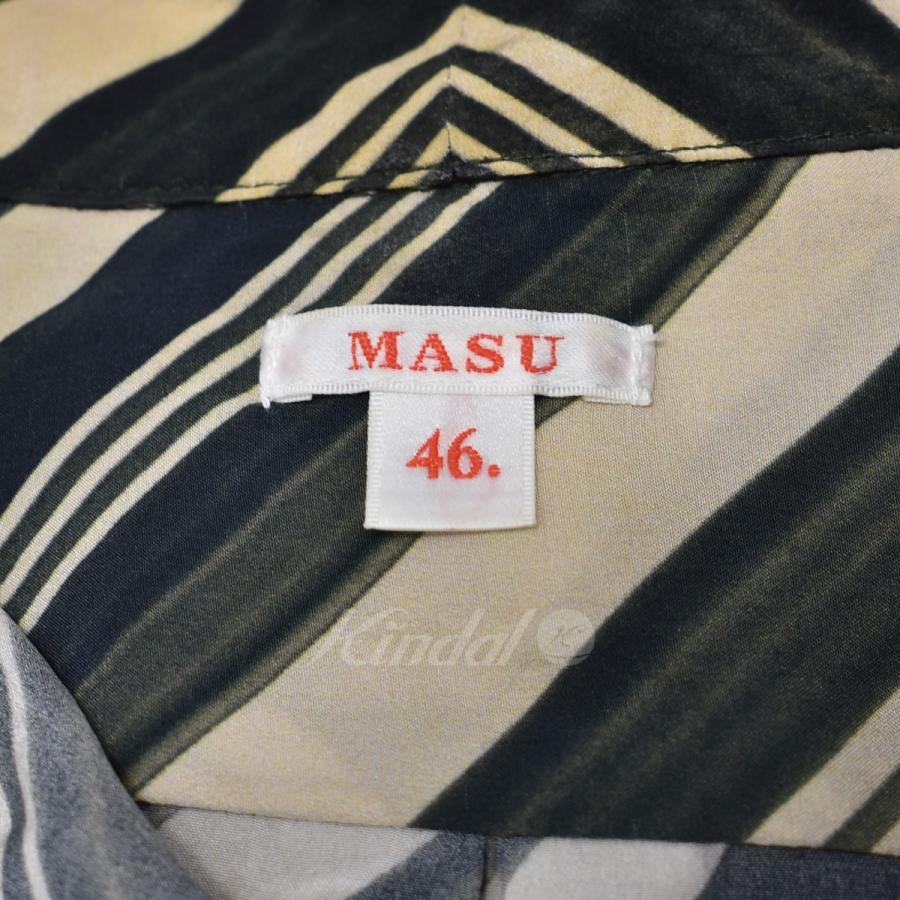 MASU 21SS VASE PATTERN SHIRTS シルクシャツ ブラック サイズ：46 