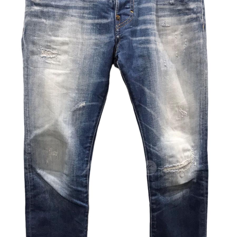 値下げ】DSQUARED2 ダメージリペア加工デニムパンツ Skater Jean 