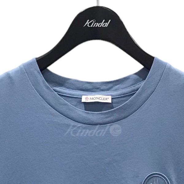 【値下げ】MONCLER ロゴワッペンTシャツ T-SHIRT GIROCOLLO ライトブルー サイズ：XS (EC)｜kindal｜03