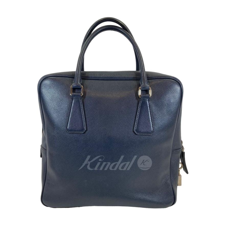 【値下げ】PRADA レザービジネスバッグ ブルー (EC)｜kindal｜02