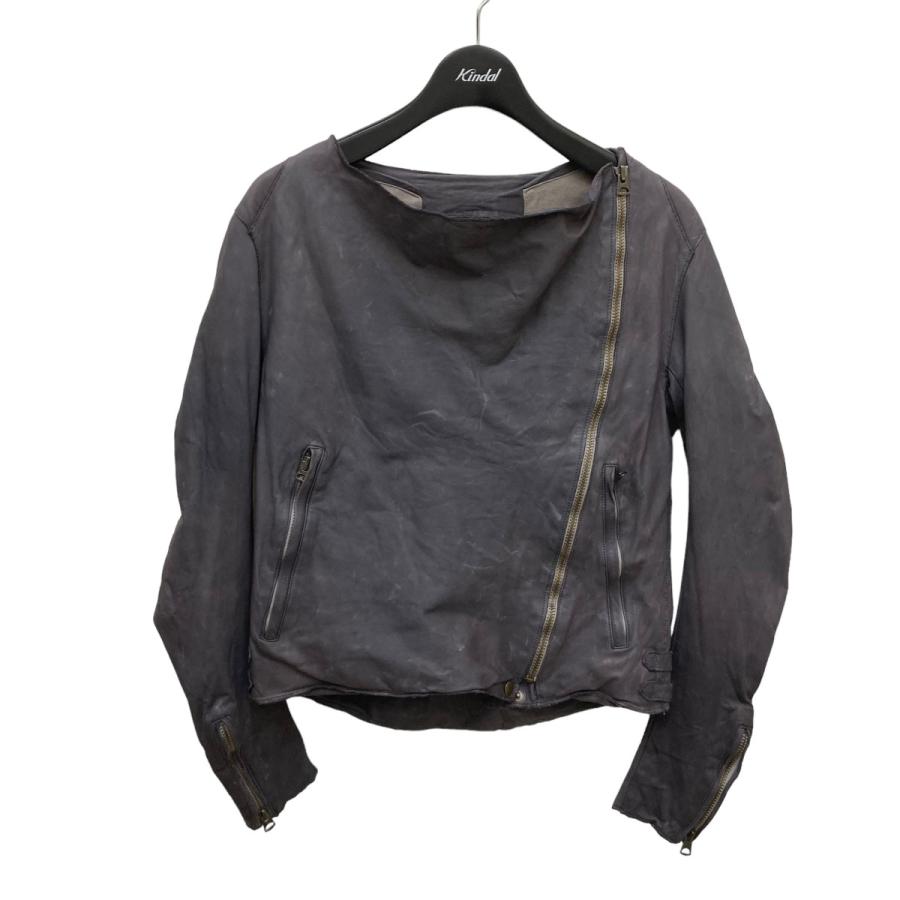 中古 sisii レザージャケット グレー Mサイズ ジャケット・アウター 