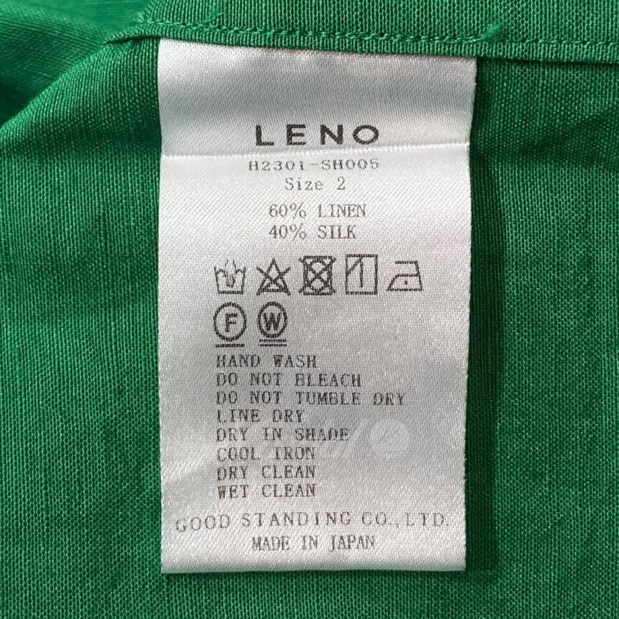 値下げ】LENO BUTTON DOWN SHIRT シャツ H2301-SH005 グリーン サイズ 