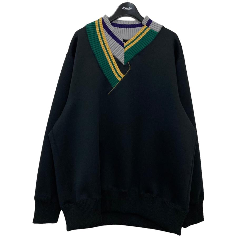 カラー kolor PE VNECK ダンボールニット 21WCM-T02202 ブラック 