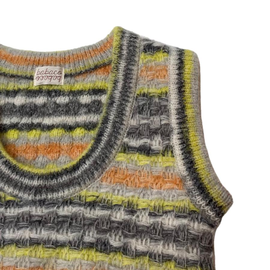 値下げ】babaco Space dyed basket ニットベスト BA01-LI257 オレンジ 