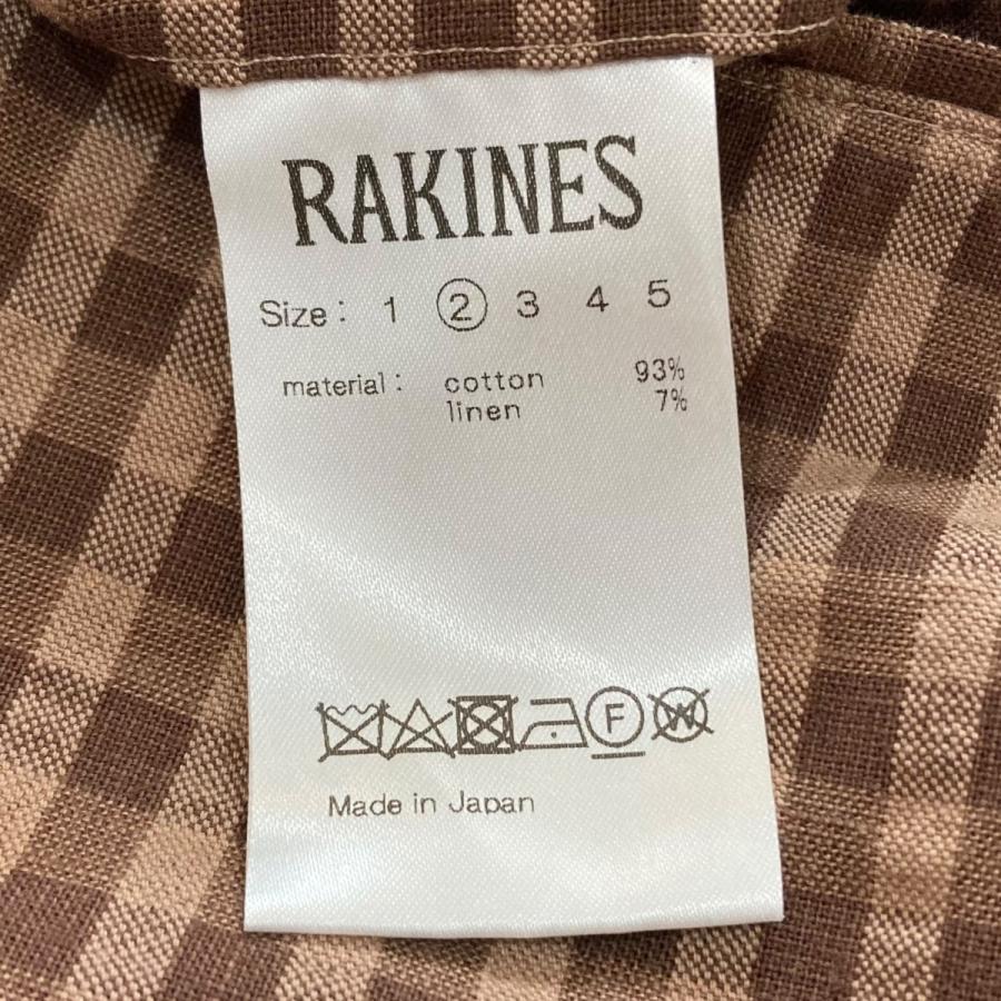 値下げ】RAKINES チェックパンツ 11S24SS222P ブラウン サイズ：2 