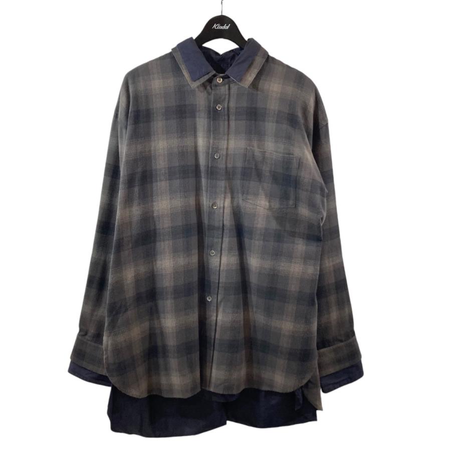 シュタイン stein OVERSIZED LAYERED FLANNEL SHIRT チェック 