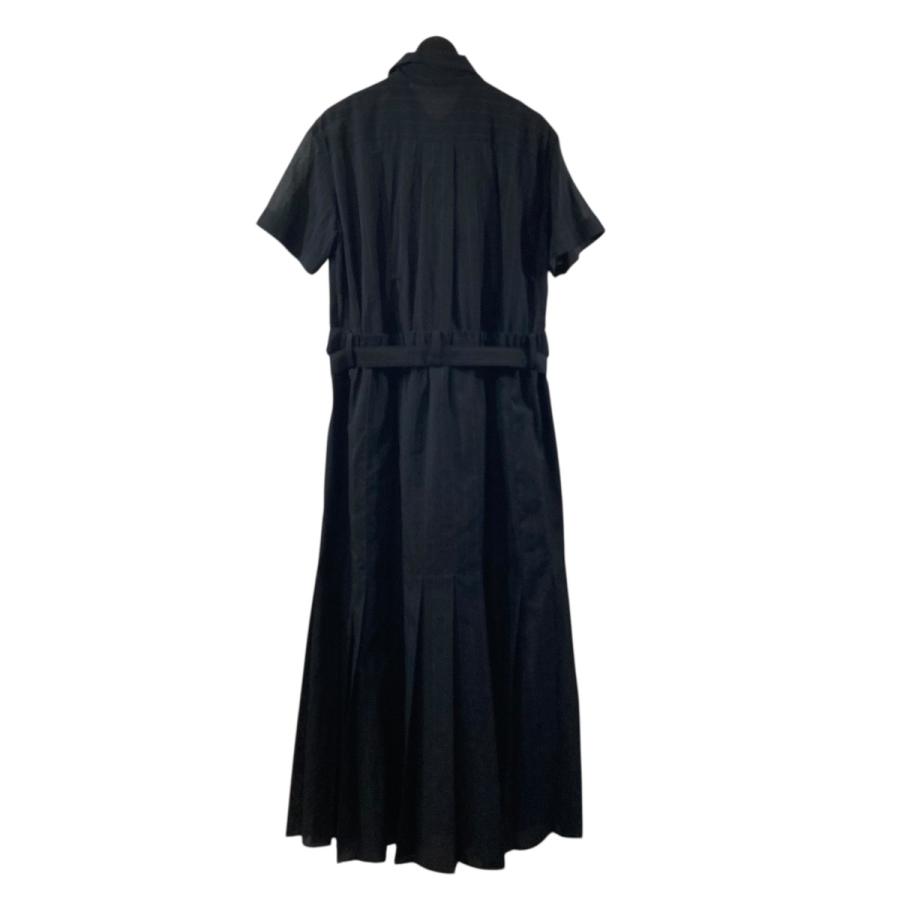 sacai サカイ ストライプワンピース 23-06539 ブラック サイズ