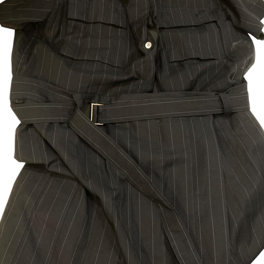 sacai（サカイ） ストライプワンピース 23-06539 ブラック サイズ：1