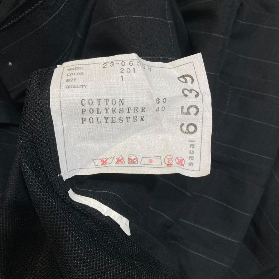 sacai（サカイ） ストライプワンピース 23-06539 ブラック サイズ：1