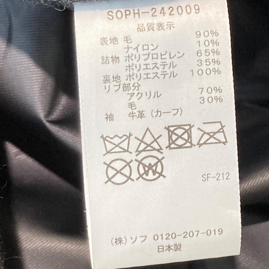 SOPHNET.（ソフネット） LEATHER SLEEVE VARSITY JACKET スタジャン