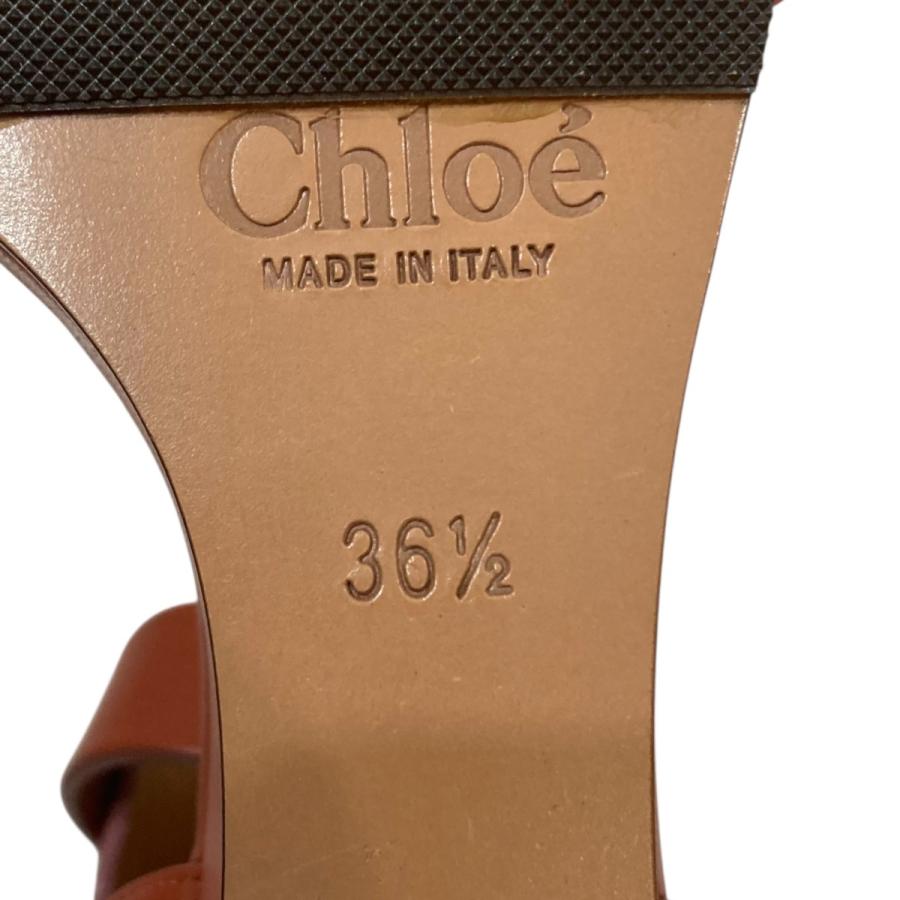 Chloe クロエ アンクルストラップウェッジソール レザーサンダル