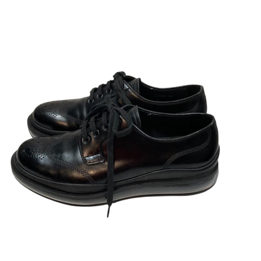 プラダ PRADA エアソールウィングチップシューズ 2EG299 ブラック 