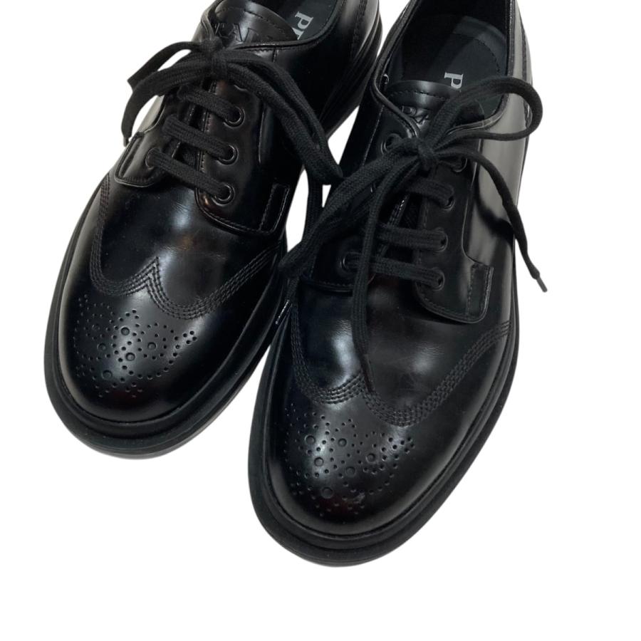 プラダ PRADA エアソールウィングチップシューズ 2EG299 ブラック 