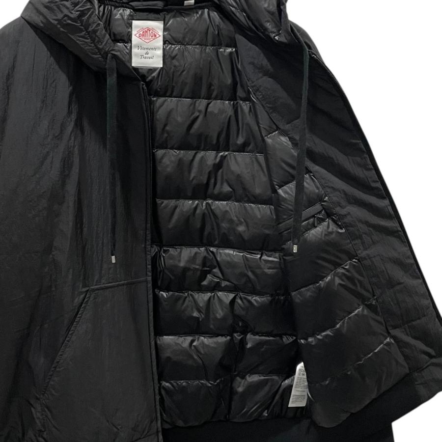 ★新品タグ付き★DANTON★フード付き ブラック ロングダウンジャケット★M Danton（ダントン） フード付きライトダウンジャケット DT-A0041