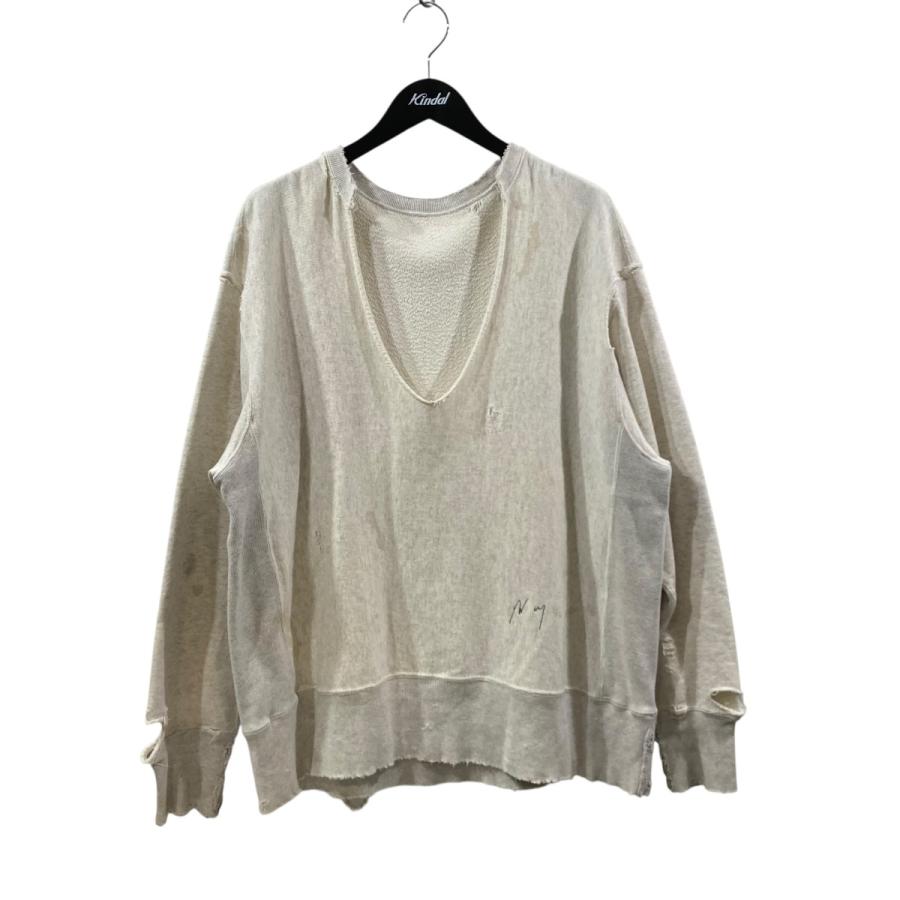 値下げ】ANCELLM CRASH CREWNECK SWEAT SHIRT クルーネックスウェット