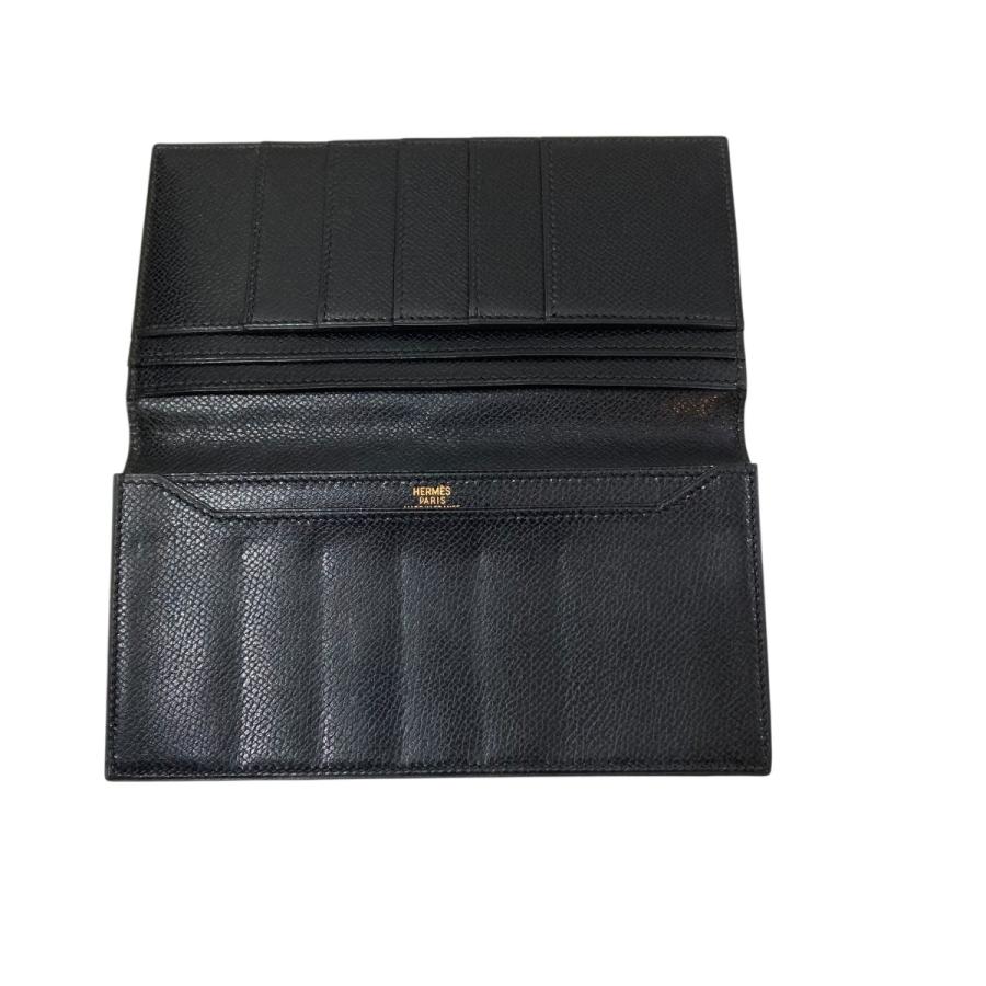 本日限定価格✨️　HERMES　黒のレザー長財布 HERMES（エルメス） 長財布 Bearn Souffle ベアン スフレ MONOCHROME